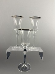 Mikasa Jamestown Platinum Trim Crystal Wine Glasses Clear – Set of 3