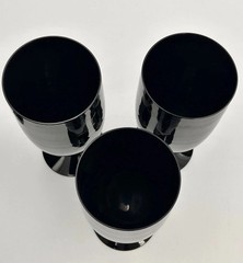 VTG Fostoria Black Onyx Goblets Wine Glasses Mixed Set Of 7 Biscayne, Silhouette