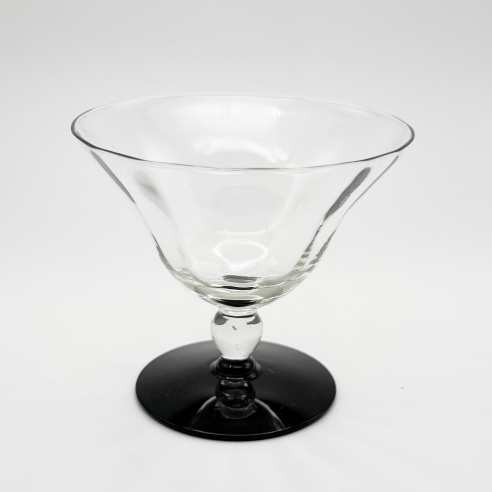 Imperial Glass VTG Candlewick 3400 5oz Low Sherbet Goblet Black Footed Stemware