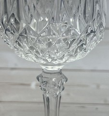 Set of 4 Cristal d’Arques Durand Cut Crystal Water Wine Goblet Glasses FRANCE