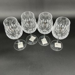 New~Reed & Barton Equinox Grande Crystal Wine/Water Goblet Set Of 4