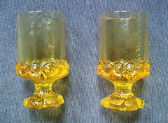 Tiffin Vintage Glass Cornsilk Yellow 1970’s Madeira Footed Water Goblets – 2