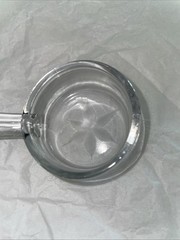 2- Spoon Clear Glass, Scoop Etched Flower, Mayo, Jam, 5″ Long, 1.75″ Across Vtg