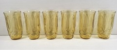 VTG Colonial Tulip Anchor Hocking Amber Honey Tumblers 12oz Glasses Water Tea-6
