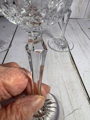 4 Wedgwood Majesty Wine Glasses, Clear Cut, Fans, Criss Cross, 7 3/4 x 3 2