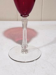 1- Morgantown Glass Spanish Red Water Goblet 8 1/8″