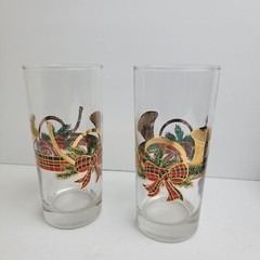 Culver Christmas 22kt Gold Yule Horn Highball Glasses – Vintage Set of 2 EUC