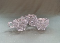 Vintage Imperial Glass Ohio Fashion Clear Pressed Glass Punch Cups Set of 3