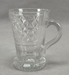 Antique Anglo Irish Cut Diamonds & Panels Glass Punch Cup Circa 1820