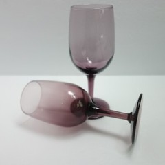 Libbey Wine Glass 6″ Purple Amethyst Set of 2 Stemware Romantic