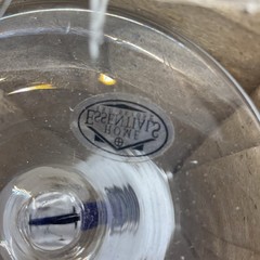 NEW Teardrop Wine Goblets Cobalt Blue VTG Hand Blown Disc. Filament Home Essent