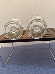 Two Vintage Anchor Hocking Clear Glass Footed Sherbet or Dessert Glasses.