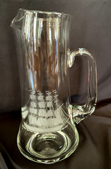 Vintage Rare Crystal Tankard Beverage Pitcher Etched Clipper Ship 50 oz Barware