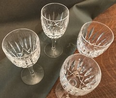 4 WATERFORD CRYSTAL KILDARE CLARET WINE GLASSES GLASS