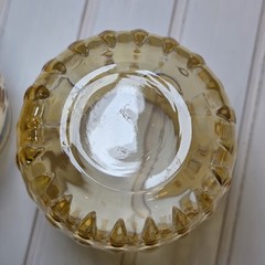 New Dynasty Bellini Amber Glass Tumblers Set of 2 Made in Italy 4.5in