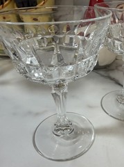 Set Of 4 Cristal D’Arques-Durand CHANTELLE Crystal Champagne/ Sherbet 5.5” tall