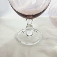 Dansk Hanna Smoky Purple Amethyst Bowl Clear Stem Wine Water Tea Compote Goblets