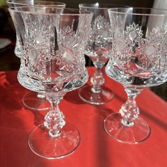 Beautiful, Rare Kind,German Crystal Wine Glasses Kunsthandwerk Echt Bleikristall