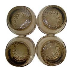 4 Vtg Libbey Prado Juice Glasses Embossed Pattern MCM Stackable 1970’s