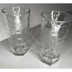 Vintage Crisa Libbey Pebble Glass Tumblers Juice Glasses Clear 7 Oz. 5″ Set of 2