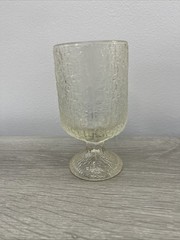 1 Replacement Vintage Clear Glass Textured Goblet “5. 1/4” Footed Drink glass