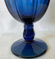 Noritake Provincial Colonial Dark Blue Water Goblet 5.5″ Glass Vintage Japan