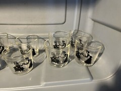 Vintage Hazel Atlas Cocktail Time Whiskey Glasses Set Of Ten