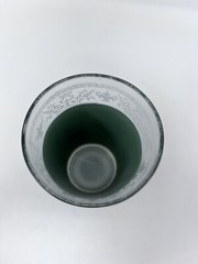 Jeannette Hellenic Wedgwood Green Roman/ Grecian 8 Oz Tumbler 5” High