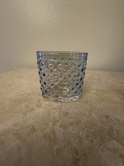 Clear Bubble Pattern Glass Toothbrush Holder 3″ Diameter 3.5″ Tall