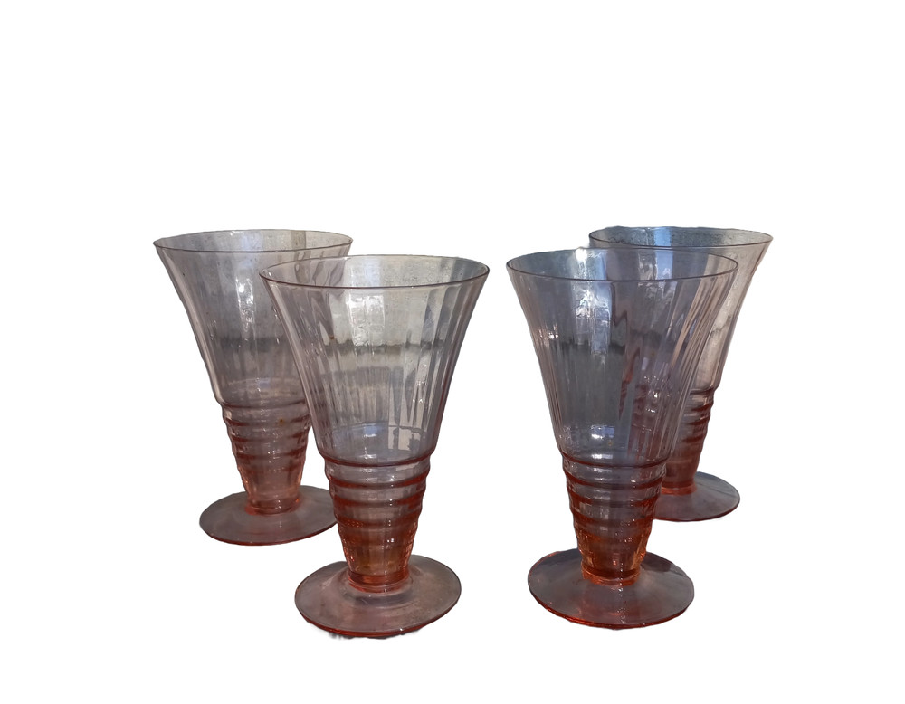 Cambridge Glass Pink, Four (4) «3077» Iced Tea Glasses