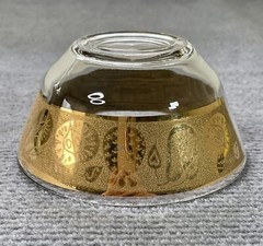 Vintage Culver Bowl Florentine Fruit Glass Dip Nut Bar Trinket Dish Gold 22k MCM