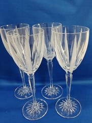 Royal Gallery Monarch Frosted French Crystal 8 1/4 oz Goblets, Wine Glasses