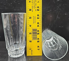 (6) Arcoroc Lancer 10 Oz Tumblers Set Vintage Clear Cut Cristal France Retro Lot
