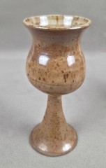 3 Vintage Handmade Wheel Thrown Stoneware Eartenware Pottery Chalices Goblets