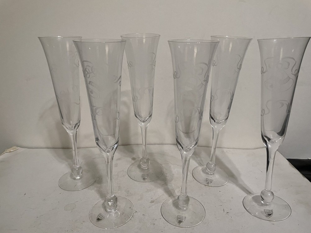 Orrefors Crystal Champagne Bell Flutes Millennium Bells by Erika Lagerbielke 6