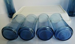 Set Of 8 Vintage Libbey Bolero Dusky Blue Glasses Tumbler Cooler 16 oz