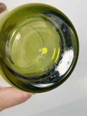 Libbey Perception Olive Green Double Old Fashioned Glasses Set of 4 VTG