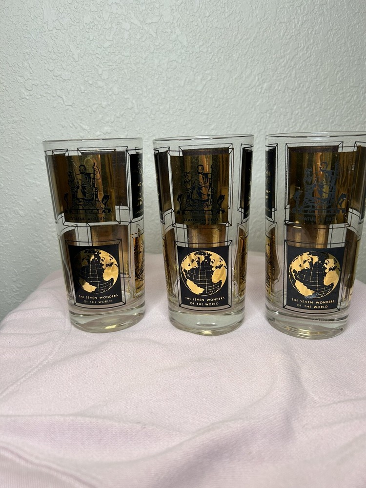 Frank Maietta Seven Wonders Of The Ancient World glasses (set of 3) MCM