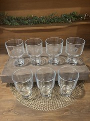 Set of 7 iittala Ote Flat Tumbler Glasses 8 oz Clear 4.75″ Heavy Bottom ~NICE~