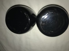 2 ALL BLACK Glass 10oz On the Rocks WHISKEY Old Fashion DRINK Cocktail ROLY POLY