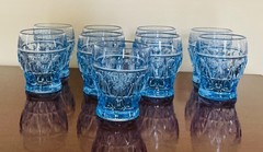 1920’s Vintage Decrelle Aqua Blue Glass 1/2 Pint Tumbler GT102 – Belgium Barware