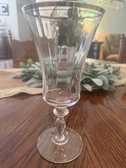 JAMESTOWN Mikasa Clear (Platinum Trim) Iced Tea Glasses