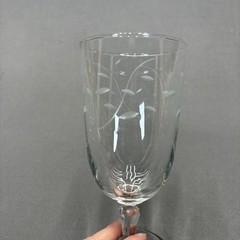 Libbey Glass Windswept Iced Tea Glass Goblet 6 3/4″ Replacements Etched Leaves