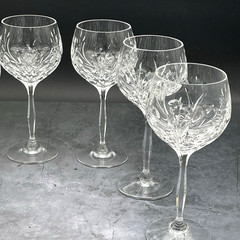 2 Vtg Bleikristall Clear Full Lead Crystal Cut Glass 7 5/8″ Water Wine Goblets