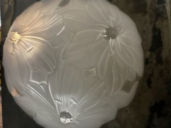 J.G. Durand Cristal d’Arques Romance Frosted Flower 3-Footed Crystal Bowl
