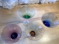Lenox Tuscany Seasons Swirl Etched Martini Glasses Set of 4