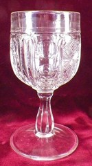 Group Thumbprint Goblet West Virginia Glass Mfg Co 225 Paneled 1899 #32