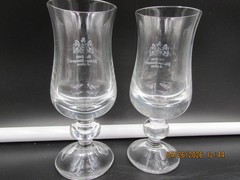2x Vintage Stamperl Schnapps Liqueur Aperitif Glasses Etched KGL BAYR 4″