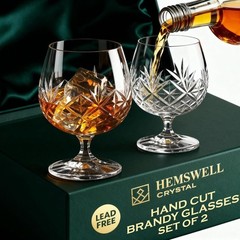 8.5oz European Crystal Brandy Snifter Glasses Set of 2 Glenrigg