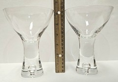 Lot 3 TRIBECA BUBBLE STEM Martini Glasses Weighted Base Southern Living At Home